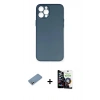 MARSİLYAN™- iPhone 12 Pro Max Kılıf Yadigar Yansıma Serisi - Şeffaf Temperli Cam Ekran Koruyucu + Gümüş Shine Kamera Lens Koruma Cam