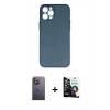MARSİLYAN™- iPhone 12 Pro Max Kılıf Yadigar Yansıma Serisi - Şeffaf Temperli Cam Ekran Koruyucu + Neon Fosforlu Kamera Lens - BZ