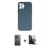 MARSİLYAN™- iPhone 12 Pro Max Kılıf Yadigar Yansıma Serisi - Şeffaf Temperli Cam Ekran Koruyucu + Neon Fosforlu Kamera Lens - YL
