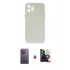 MARSİLYAN™- iPhone 12 Pro Max Kılıf Yadigar Yansıma Serisi - Şeffaf Temperli Cam Ekran Koruyucu + Neon Fosforlu Kamera Lens - BZ