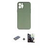 MARSİLYAN™- iPhone 12 Pro Max Kılıf Yadigar Yansıma Serisi - Şeffaf Temperli Cam Ekran Koruyucu + Renkli Kamera Lens Koruma Cam - PE