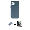 MARSİLYAN™- iPhone 12 Pro Max Kılıf Yadigar Yansıma Serisi - Şeffaf Temperli Cam Ekran Koruyucu + Pembe Shine Kamera Lens Koruma Cam