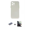 MARSİLYAN™- iPhone 12 Pro Max Kılıf Yadigar Yansıma Serisi - Şeffaf Temperli Cam Ekran Koruyucu + Renkli Kamera Lens Koruma Cam - MI