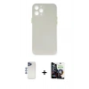 MARSİLYAN™- iPhone 12 Pro Max Kılıf Yadigar Yansıma Serisi - Şeffaf Temperli Cam Ekran Koruyucu + Shine Kamera Lens - LT
