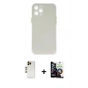 MARSİLYAN™- iPhone 12 Pro Max Kılıf Yadigar Yansıma Serisi - Şeffaf Temperli Cam Ekran Koruyucu + Shine Kamera Lens - GD