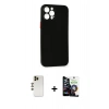 MARSİLYAN™- iPhone 12 Pro Max Kılıf Yadigar Yansıma Serisi - Şeffaf Temperli Cam Ekran Koruyucu + Shine Kamera Lens - GD