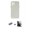 MARSİLYAN™- iPhone 12 Pro Max Kılıf Yadigar Yansıma Serisi - Şeffaf Temperli Cam Ekran Koruyucu + Renkli Kamera Lens Koruma Cam - TU
