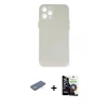 MARSİLYAN™- iPhone 12 Pro Max Kılıf Yadigar Yansıma Serisi - Şeffaf Temperli Cam Ekran Koruyucu + Renkli Kamera Lens Koruma Cam - YL