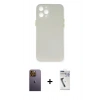 MARSİLYAN™- iPhone 12 Pro Max Kılıf Yadigar Yansıma Serisi - Şeffaf Uv Polymer Nano Ekran Koruyucu + Neon Fosforlu Kamera Lens - SI