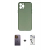 MARSİLYAN™- iPhone 12 Pro Max Kılıf Yadigar Yansıma Serisi - Şeffaf Uv Polymer Nano Ekran Koruyucu + Neon Fosforlu Kamera Lens - SI