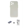 MARSİLYAN™- iPhone 12 Pro Max Kılıf Yadigar Yansıma Serisi - Şeffaf Uv Polymer Nano Ekran Koruyucu + Renkli Kamera Lens Koruma Cam - MI