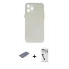 MARSİLYAN™- iPhone 12 Pro Max Kılıf Yadigar Yansıma Serisi - Şeffaf Uv Polymer Nano Ekran Koruyucu + Renkli Kamera Lens Koruma Cam - PE