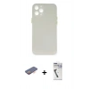 MARSİLYAN™- iPhone 12 Pro Max Kılıf Yadigar Yansıma Serisi - Şeffaf Uv Polymer Nano Ekran Koruyucu + Renkli Kamera Lens Koruma Cam - TU