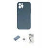 MARSİLYAN™- iPhone 12 Pro Max Kılıf Yadigar Yansıma Serisi - Şeffaf Uv Polymer Nano Ekran Koruyucu + Shine Kamera Lens Koruma Cam - GS
