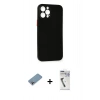 MARSİLYAN™- iPhone 12 Pro Max Kılıf Yadigar Yansıma Serisi - Şeffaf Uv Polymer Nano Ekran Koruyucu + Shine Kamera Lens Koruma Cam - GI