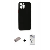 MARSİLYAN™- iPhone 12 Pro Max Kılıf Yadigar Yansıma Serisi - Şeffaf Uv Polymer Nano Ekran Koruyucu + Shine Kamera Lens Koruma Cam - SABE