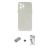 MARSİLYAN™- iPhone 12 Pro Max Kılıf Yadigar Yansıma Serisi - Şeffaf Uv Polymer Nano Ekran Koruyucu + Shine Kamera Lens Koruma Cam - SABE