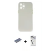 MARSİLYAN™- iPhone 12 Pro Max Kılıf Yadigar Yansıma Serisi - Şeffaf Uv Polymer Nano Ekran Koruyucu + Renkli Kamera Lens Koruma Cam - YL