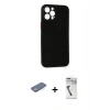 MARSİLYAN™- iPhone 12 Pro Max Kılıf Yadigar Yansıma Serisi - Şeffaf Uv Polymer Nano Ekran Koruyucu + Renkli Kamera Lens Koruma Cam - YL