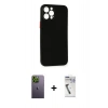 MARSİLYAN™- iPhone 12 Pro Max Kılıf Yadigar Yansıma Serisi - Şeffaf Uv Polymer Nano Ekran Koruyucu + Yeşil Neon Fosforlu Kamera Lens