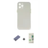 MARSİLYAN™- iPhone 12 Pro Max Kılıf Yadigar Yansıma Serisi - Siyah 20D Premium Cam Ekran Koruyucu + Metal Kamera Lens Koruma Cam - GD