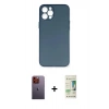 MARSİLYAN™- iPhone 12 Pro Max Kılıf Yadigar Yansıma Serisi - Siyah 20D Premium Cam Ekran Koruyucu + Neon Fosforlu Kamera Lens - TU