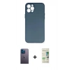 MARSİLYAN™- iPhone 12 Pro Max Kılıf Yadigar Yansıma Serisi - Siyah 20D Premium Cam Ekran Koruyucu + Neon Fosforlu Kamera Lens - MI