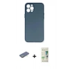 MARSİLYAN™- iPhone 12 Pro Max Kılıf Yadigar Yansıma Serisi - Siyah 20D Premium Cam Ekran Koruyucu + Renkli Kamera Lens Koruma Cam - YL