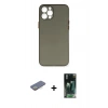 MARSİLYAN™- iPhone 12 Pro Max Kılıf Yadigar Yansıma Serisi - Siyah 360 Mat Full Body Arka Koruyucu + Renkli Kamera Lens Koruma Cam - SI