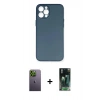 MARSİLYAN™- iPhone 12 Pro Max Kılıf Yadigar Yansıma Serisi - Siyah 360 Mat Full Body Arka Koruyucu + Yeşil Neon Fosforlu Kamera Lens