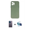 MARSİLYAN™- iPhone 12 Pro Max Kılıf Yadigar Yansıma Serisi - Siyah 3D Antistatik Seramik Nano Ekran Koruyucu + Neon Fosforlu Kamera Lens - MI