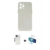 MARSİLYAN™- iPhone 12 Pro Max Kılıf Yadigar Yansıma Serisi - Siyah 3D Antistatik Seramik Nano Ekran Koruyucu + Shine Kamera Lens - LT