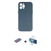 MARSİLYAN™- iPhone 12 Pro Max Kılıf Yadigar Yansıma Serisi - Siyah 3D Antistatik Seramik Nano Ekran Koruyucu + Renkli Kamera Lens Koruma Cam - TU