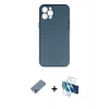 MARSİLYAN™- iPhone 12 Pro Max Kılıf Yadigar Yansıma Serisi - Siyah 3D Antistatik Seramik Nano Ekran Koruyucu + Metal Kamera Lens Koruma Cam - GS