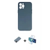 MARSİLYAN™- iPhone 12 Pro Max Kılıf Yadigar Yansıma Serisi - Siyah 3D Antistatik Seramik Nano Ekran Koruyucu + Siyah Shine Kamera Lens Koruma Cam
