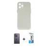 MARSİLYAN™- iPhone 12 Pro Max Kılıf Yadigar Yansıma Serisi - Siyah 5D Eko Cam Ekran Koruyucu + Neon Fosforlu Kamera Lens - BZ