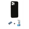 MARSİLYAN™- iPhone 12 Pro Max Kılıf Yadigar Yansıma Serisi - Siyah 5D Eko Cam Ekran Koruyucu + Shine Kamera Lens Koruma Cam - GD