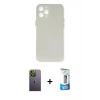 MARSİLYAN™- iPhone 12 Pro Max Kılıf Yadigar Yansıma Serisi - Siyah 5D Eko Cam Ekran Koruyucu + Neon Fosforlu Kamera Lens - YL
