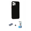 MARSİLYAN™- iPhone 12 Pro Max Kılıf Yadigar Yansıma Serisi - Siyah 5D Eko Cam Ekran Koruyucu + Renkli Kamera Lens Koruma Cam - YL