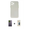 MARSİLYAN™- iPhone 12 Pro Max Kılıf Yadigar Yansıma Serisi - Siyah 6D Mat Seramik Hayalet Nano Ekran Koruyucu + Neon Fosforlu Kamera Lens - YL