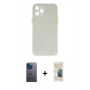 MARSİLYAN™- iPhone 12 Pro Max Kılıf Yadigar Yansıma Serisi - Siyah 6D Mat Seramik Hayalet Nano Ekran Koruyucu + Neon Fosforlu Kamera Lens - MI
