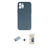 MARSİLYAN™- iPhone 12 Pro Max Kılıf Yadigar Yansıma Serisi - Siyah 6D Mat Seramik Hayalet Nano Ekran Koruyucu + Shine Kamera Lens Koruma Cam - MI