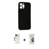 MARSİLYAN™- iPhone 12 Pro Max Kılıf Yadigar Yansıma Serisi - Siyah 6D Mat Seramik Hayalet Nano Ekran Koruyucu + Shine Kamera Lens - GD