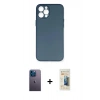 MARSİLYAN™- iPhone 12 Pro Max Kılıf Yadigar Yansıma Serisi - Siyah 6D Mat Seramik Hayalet Nano Ekran Koruyucu + Neon Fosforlu Kamera Lens - MI