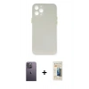 MARSİLYAN™- iPhone 12 Pro Max Kılıf Yadigar Yansıma Serisi - Siyah 6D Mat Seramik Hayalet Nano Ekran Koruyucu + Neon Fosforlu Kamera Lens - BZ