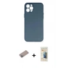MARSİLYAN™- iPhone 12 Pro Max Kılıf Yadigar Yansıma Serisi - Siyah 6D Mat Seramik Hayalet Nano Ekran Koruyucu + Shine Kamera Lens Koruma Cam - SABE