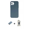 MARSİLYAN™- iPhone 12 Pro Max Kılıf Yadigar Yansıma Serisi - Siyah Bilvis Hayalet Cam Ekran Koruyucu + Shine Kamera Lens Koruma Cam - GI