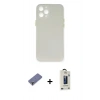 MARSİLYAN™- iPhone 12 Pro Max Kılıf Yadigar Yansıma Serisi - Siyah Bilvis Hayalet Cam Ekran Koruyucu + Metal Kamera Lens Koruma Cam - GD