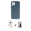 MARSİLYAN™- iPhone 12 Pro Max Kılıf Yadigar Yansıma Serisi - Siyah Bilvis Hayalet Cam Ekran Koruyucu + Shine Kamera Lens - GD