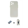 MARSİLYAN™- iPhone 12 Pro Max Kılıf Yadigar Yansıma Serisi - Siyah Bilvis Hayalet Cam Ekran Koruyucu + Kırmızı Metal Kamera Lens Koruma Cam